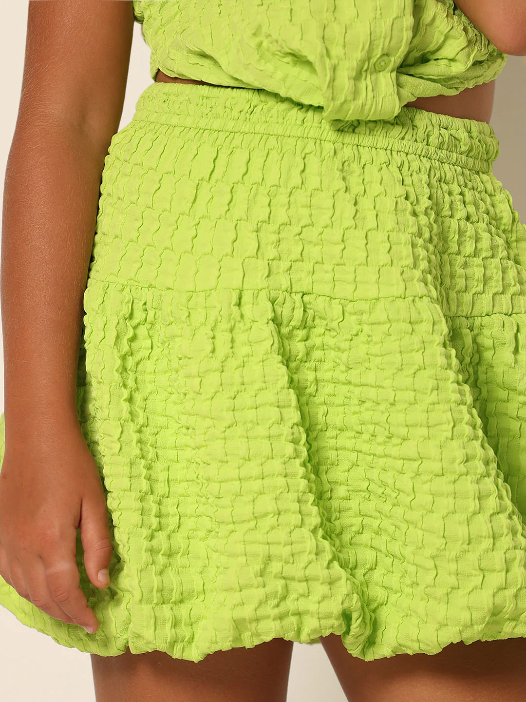 Girls Green Balloon Hem Co-Ord Set Skirt - Image 4