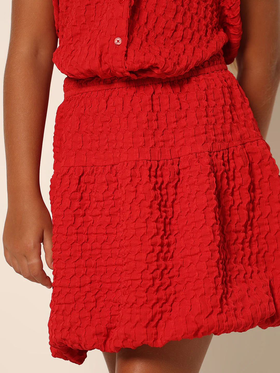 Girls Red Balloon Hem Co-Ord Set Skirt - Image 5