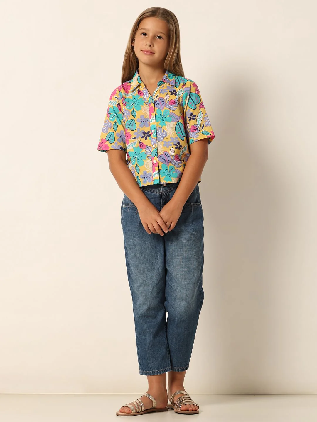 Yellow Printed Short Sleeves Shirt - Image 5