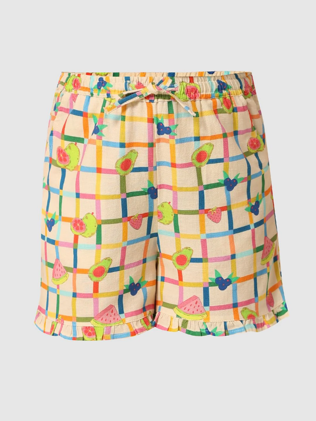 Multi-Colour Check Co-Ord Set Shorts - Image 5