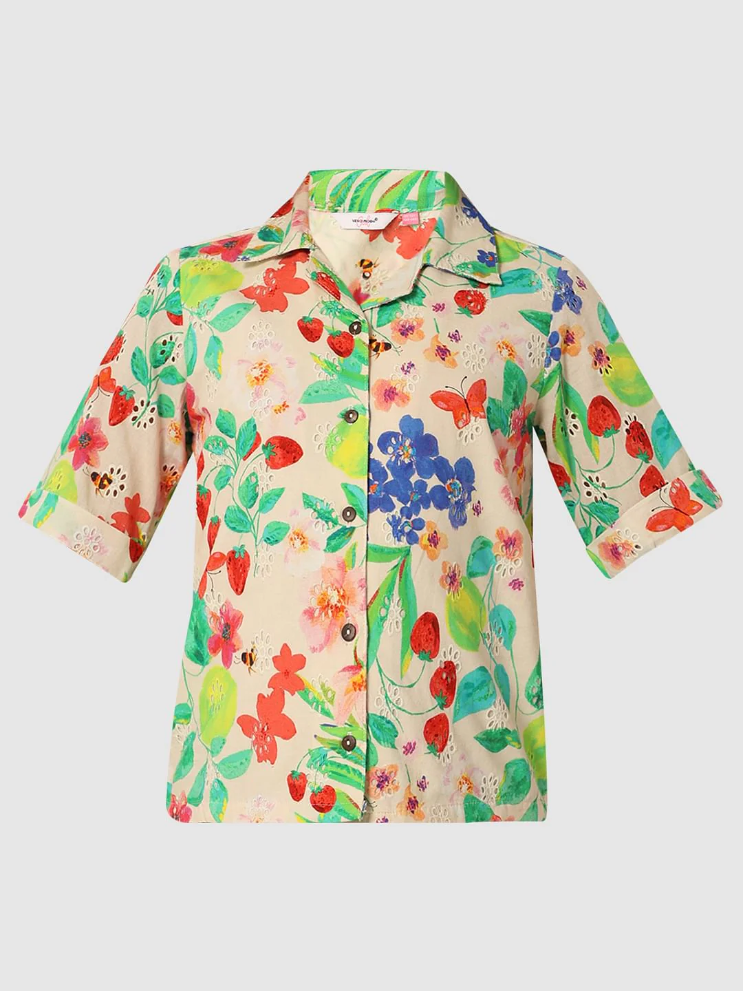 Girls White Floral Resort Shirt - Image 6