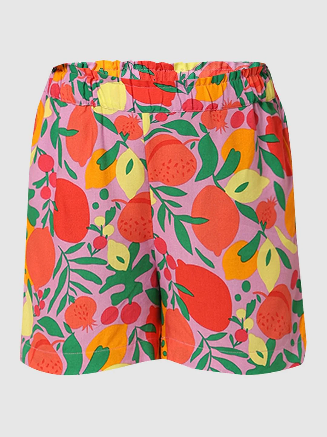 Girls Purple Printed Co-Ord Set Shorts - Image 5