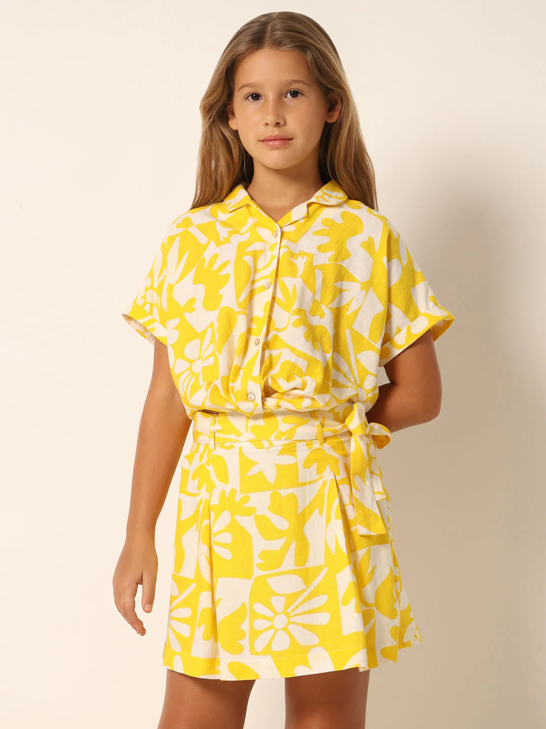 Yellow Printed Co-Ord Set Shirt - Image 2