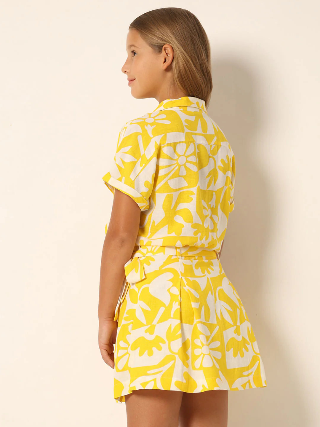 Yellow Printed Co-Ord Set Shirt - Image 3