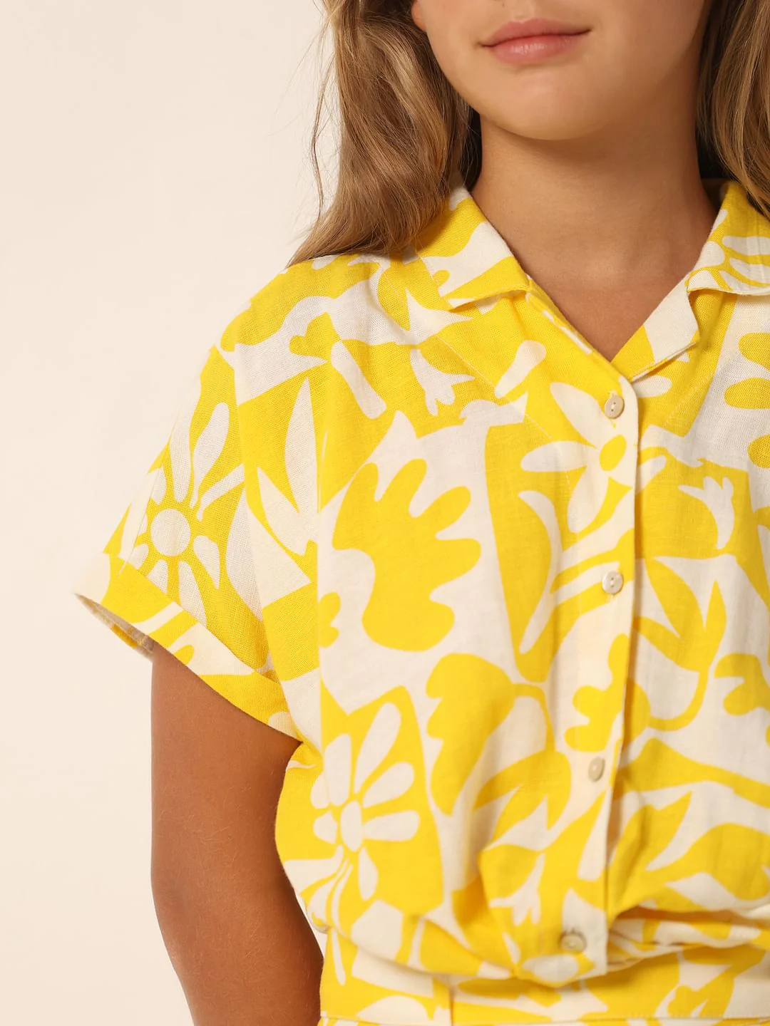 Yellow Printed Co-Ord Set Shirt - Image 4