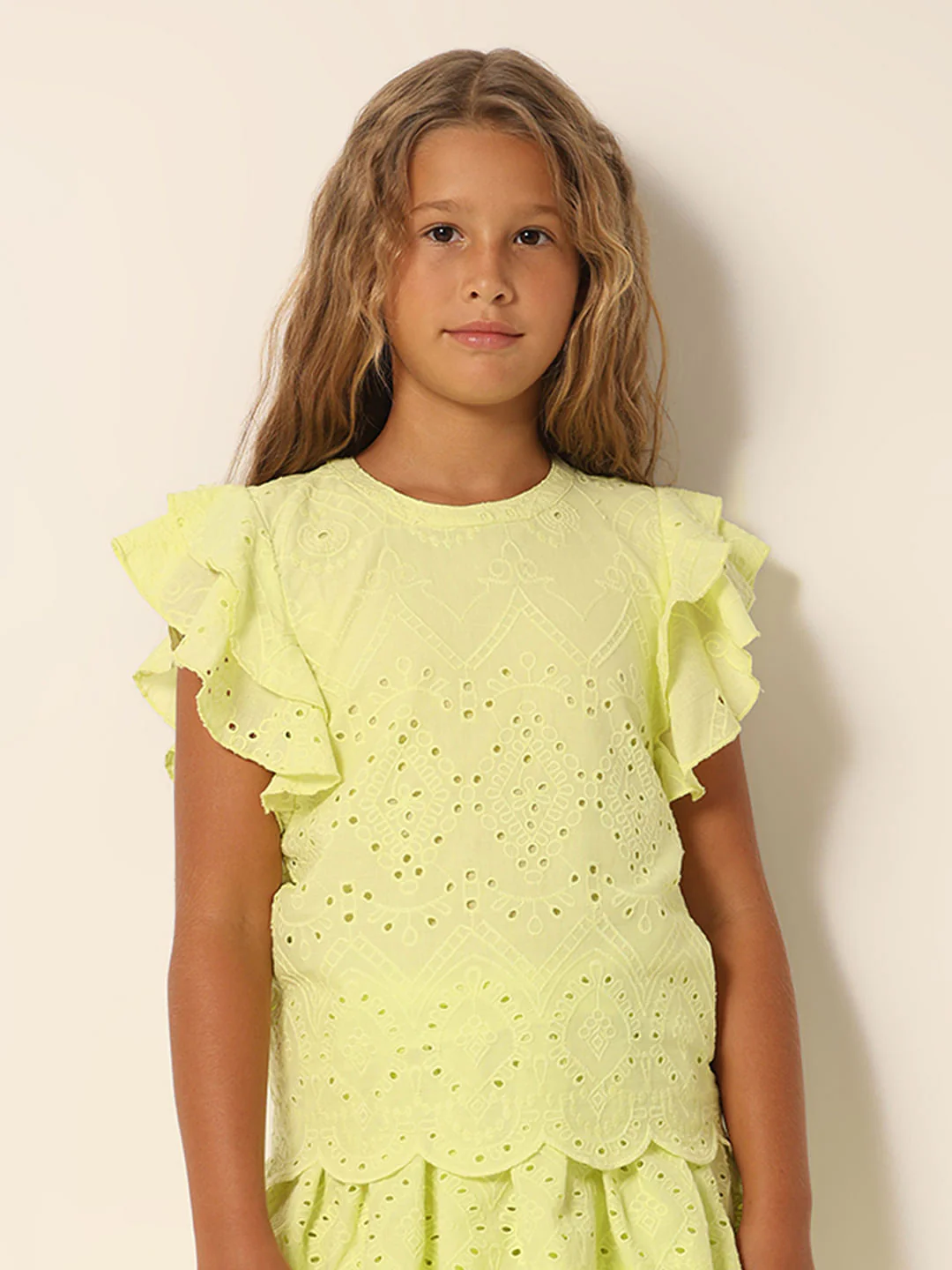 Green Schiffli Co-Ord Set Top - Image 2
