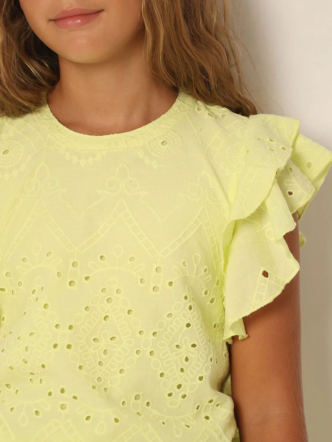 Green Schiffli Co-Ord Set Top - Image 4