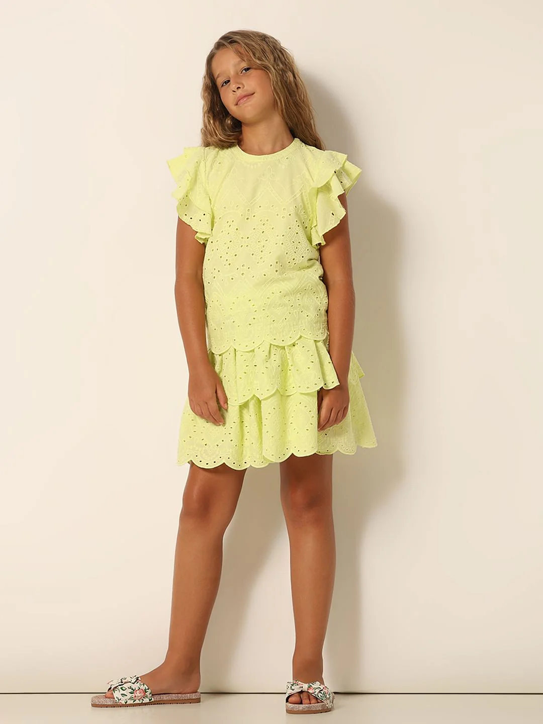 Green Schiffli Co-Ord Set Top - Image 5