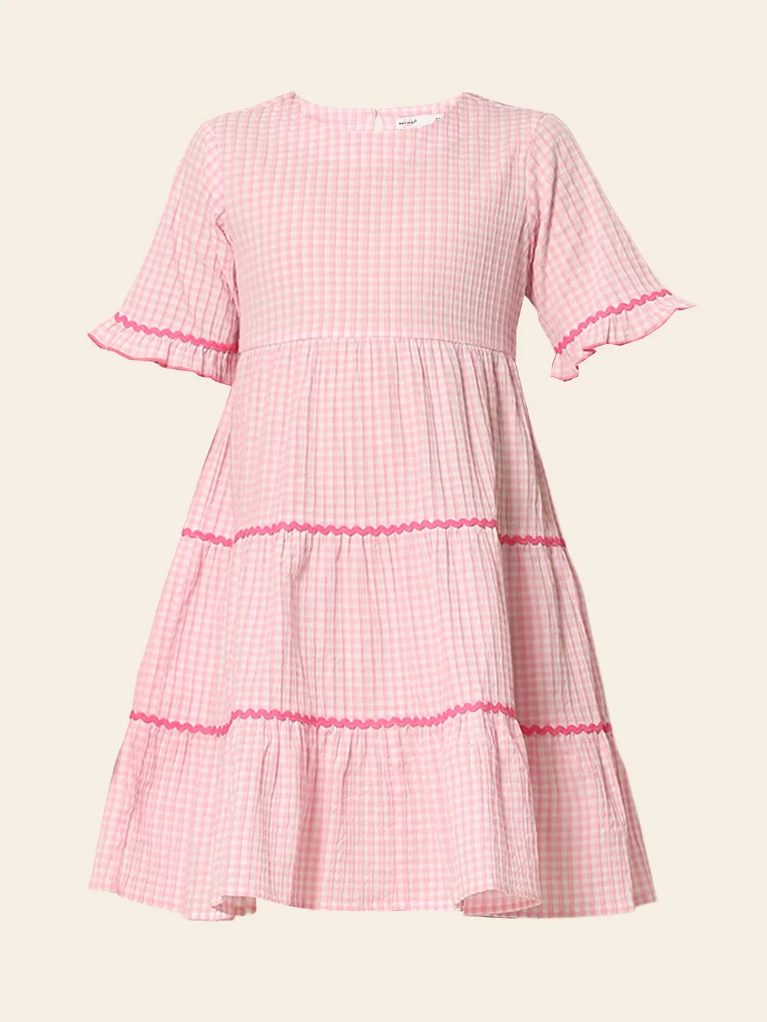 Pink Check Fit & Flare Dress - Image 6