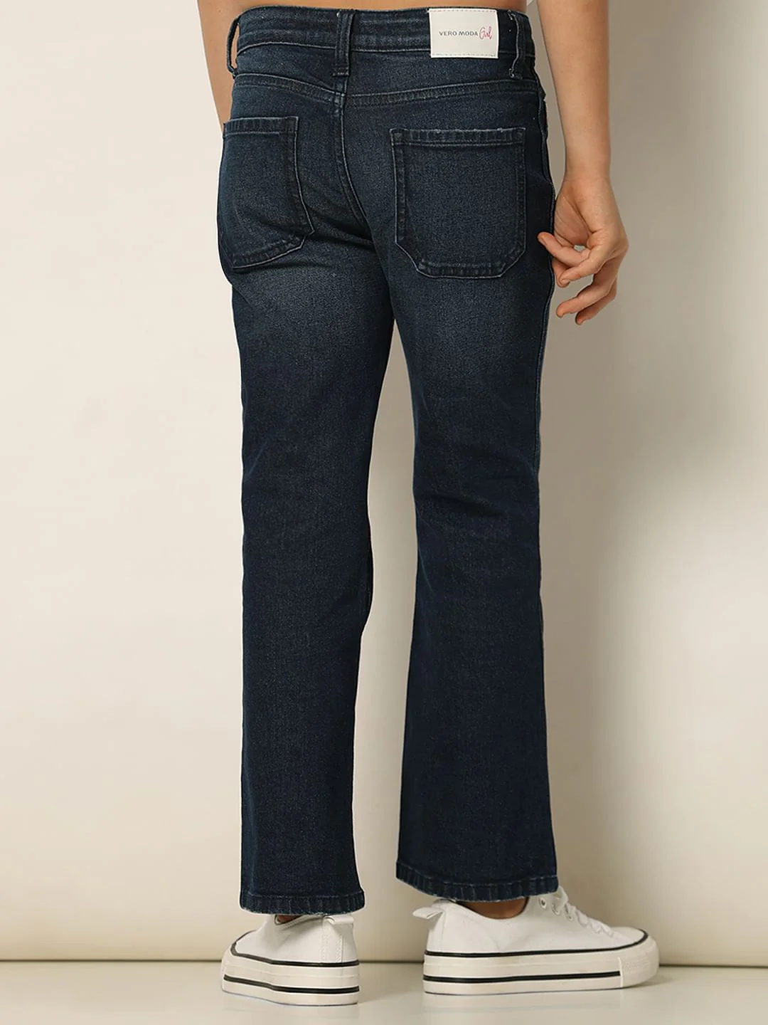 Dark Blue Mid Rise Bootcut Jeans - Image 3