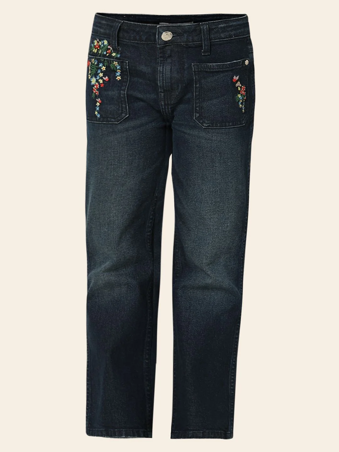 Dark Blue Mid Rise Bootcut Jeans - Image 5