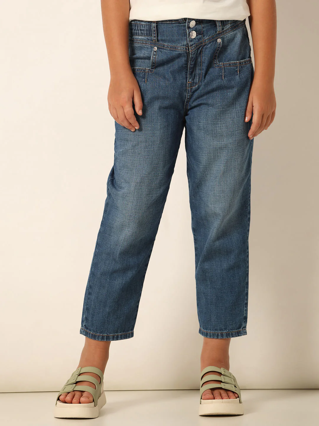 Blue High Rise Mom Jeans - Image 2