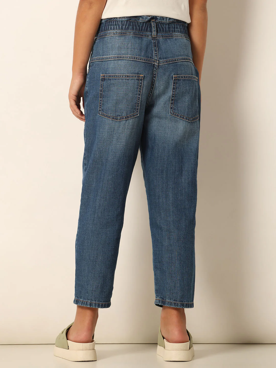 Blue High Rise Mom Jeans - Image 3