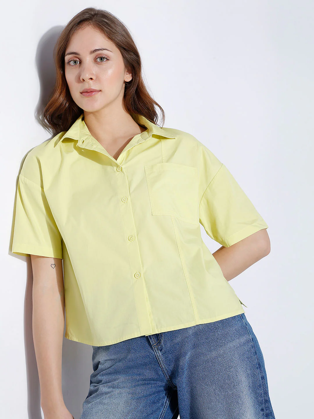 Green Boxy Fit Shirt - Image 2