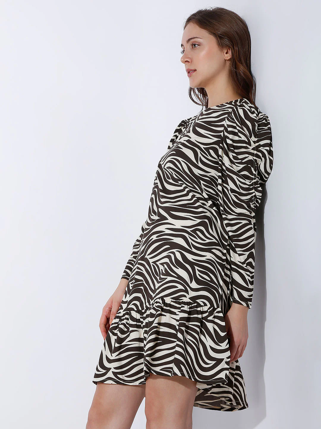 Brown All Over Print Shift Dress - Image 3