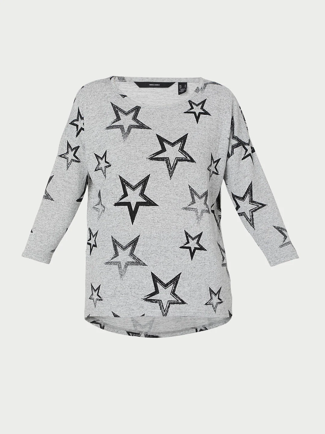 Grey Star Print Top - Image 7
