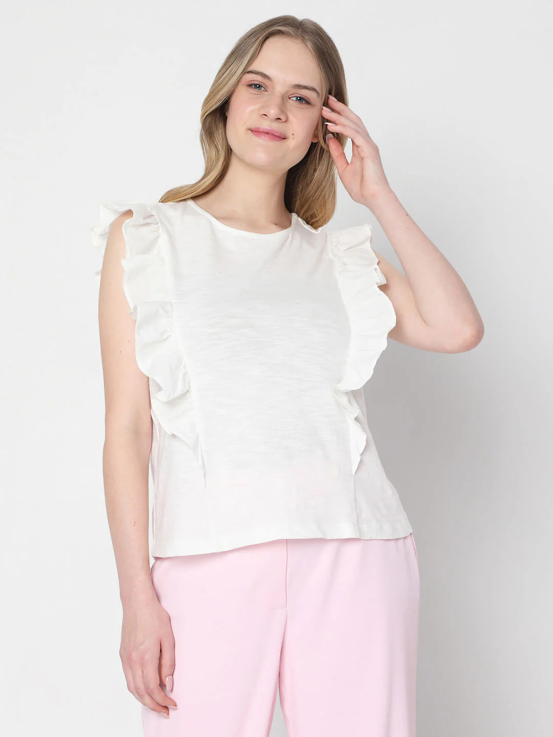 White Ruffle Top - Image 2