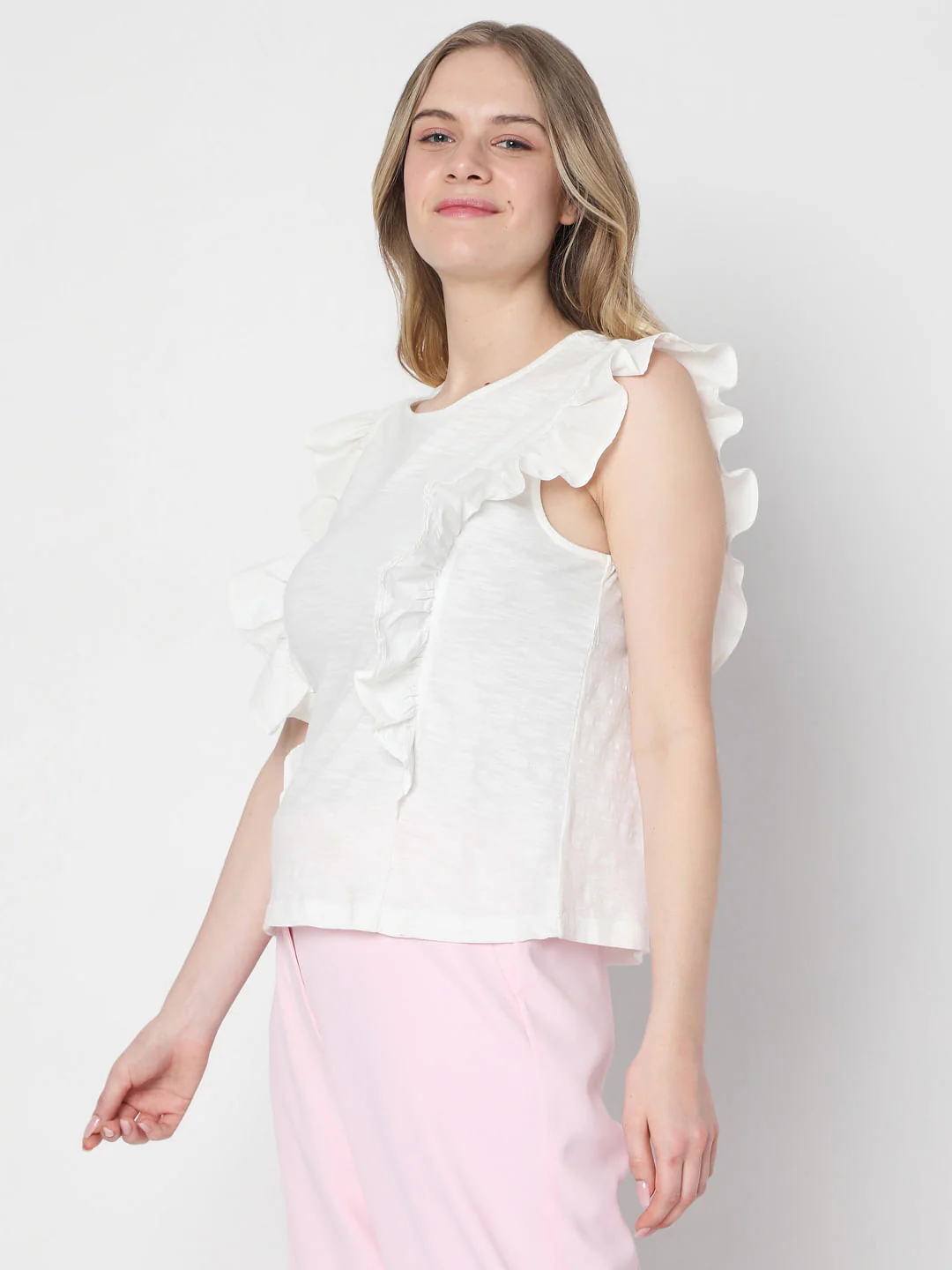 White Ruffle Top - Image 3