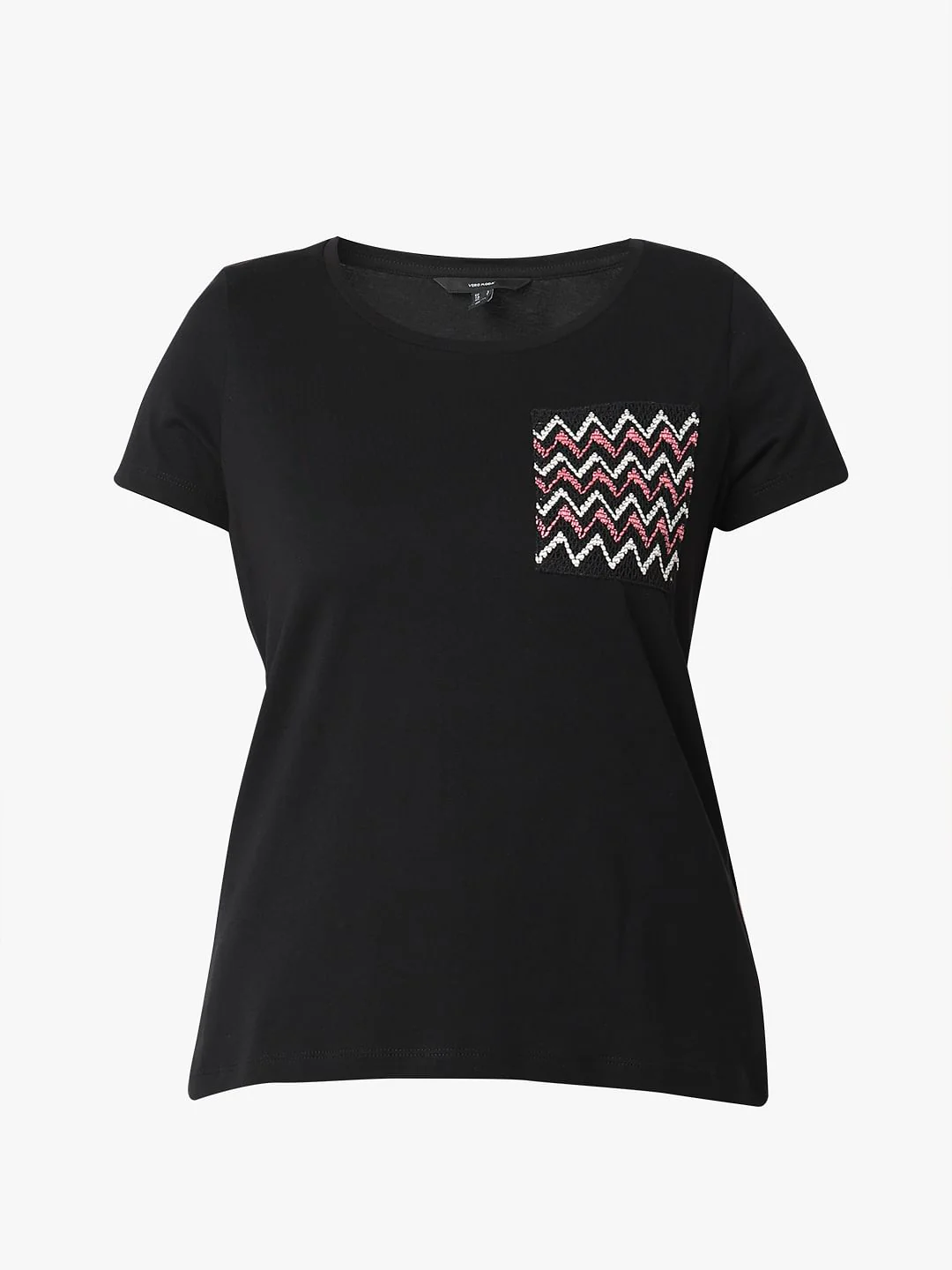 Black Embroidered Pocket T-Shirt - Image 7