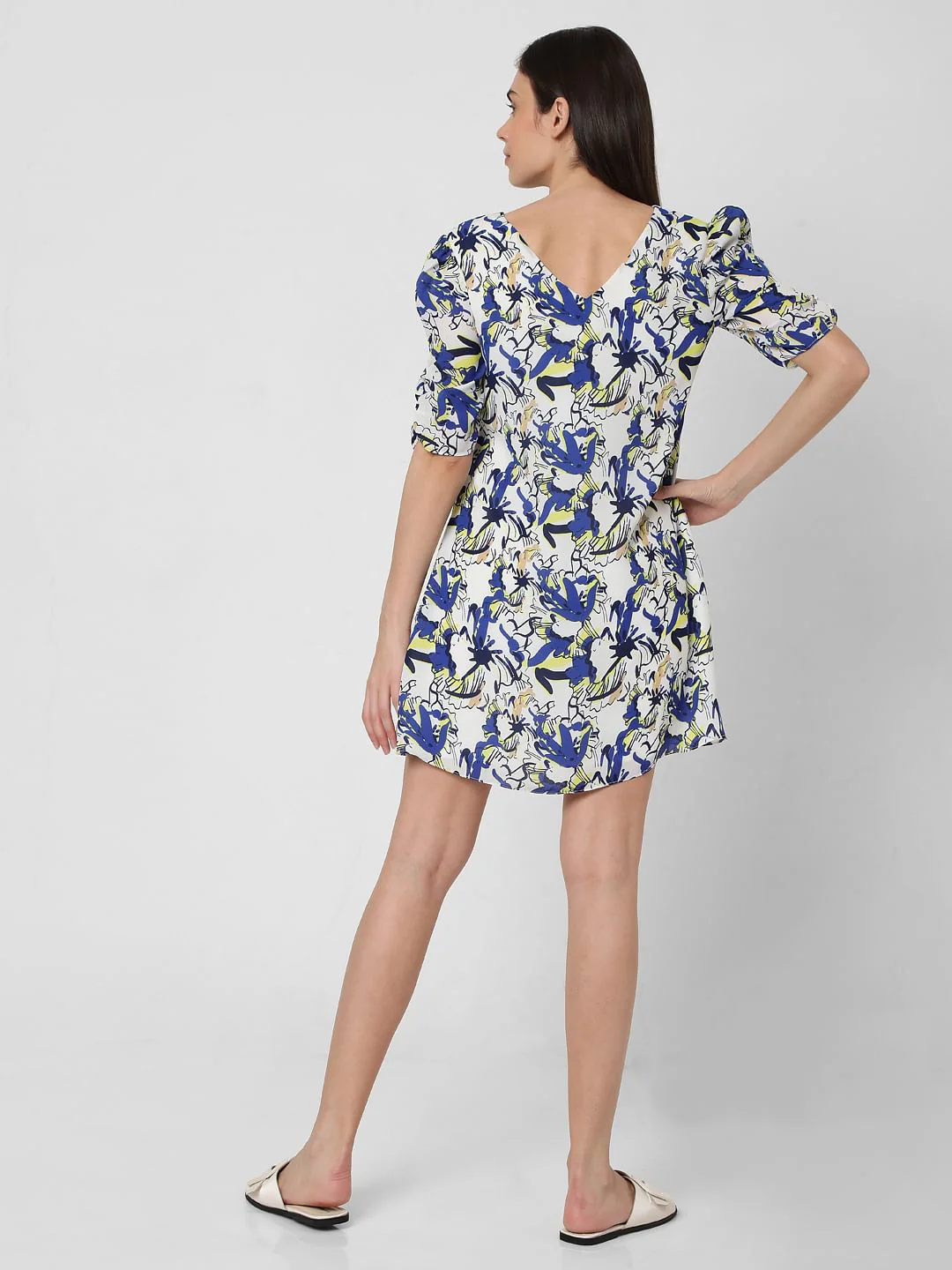 White Floral Shift Dress - Image 3