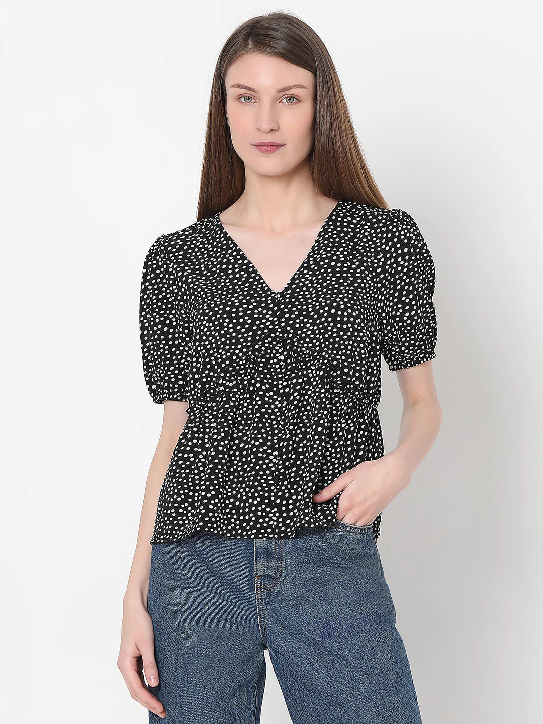 Black Polka Dot Top - Image 2