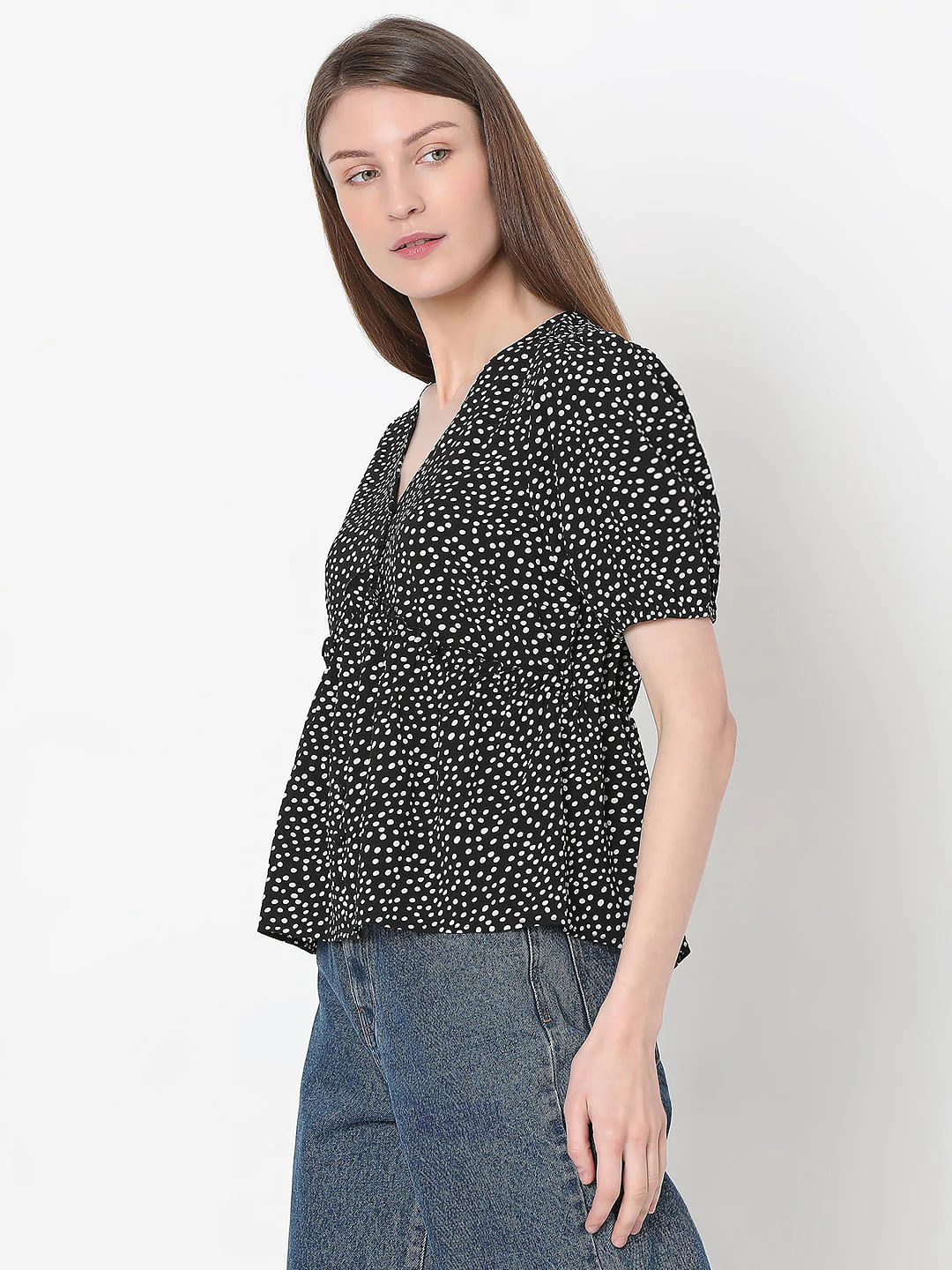 Black Polka Dot Top - Image 3