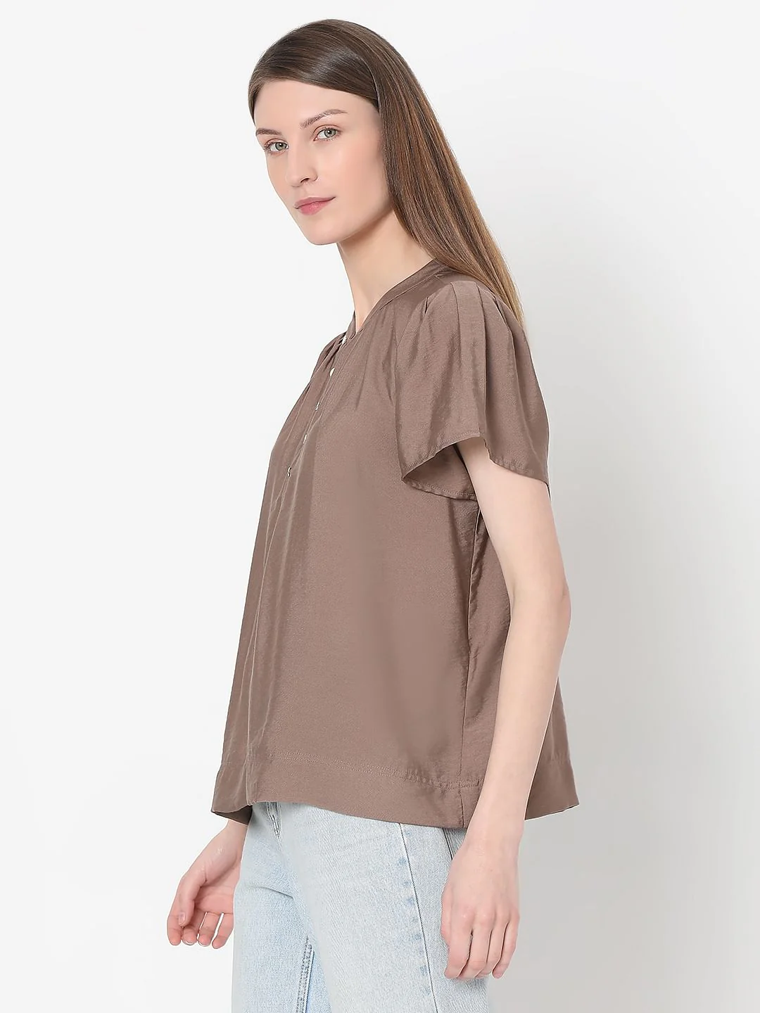 Brown Short Sleeves Top - Image 3