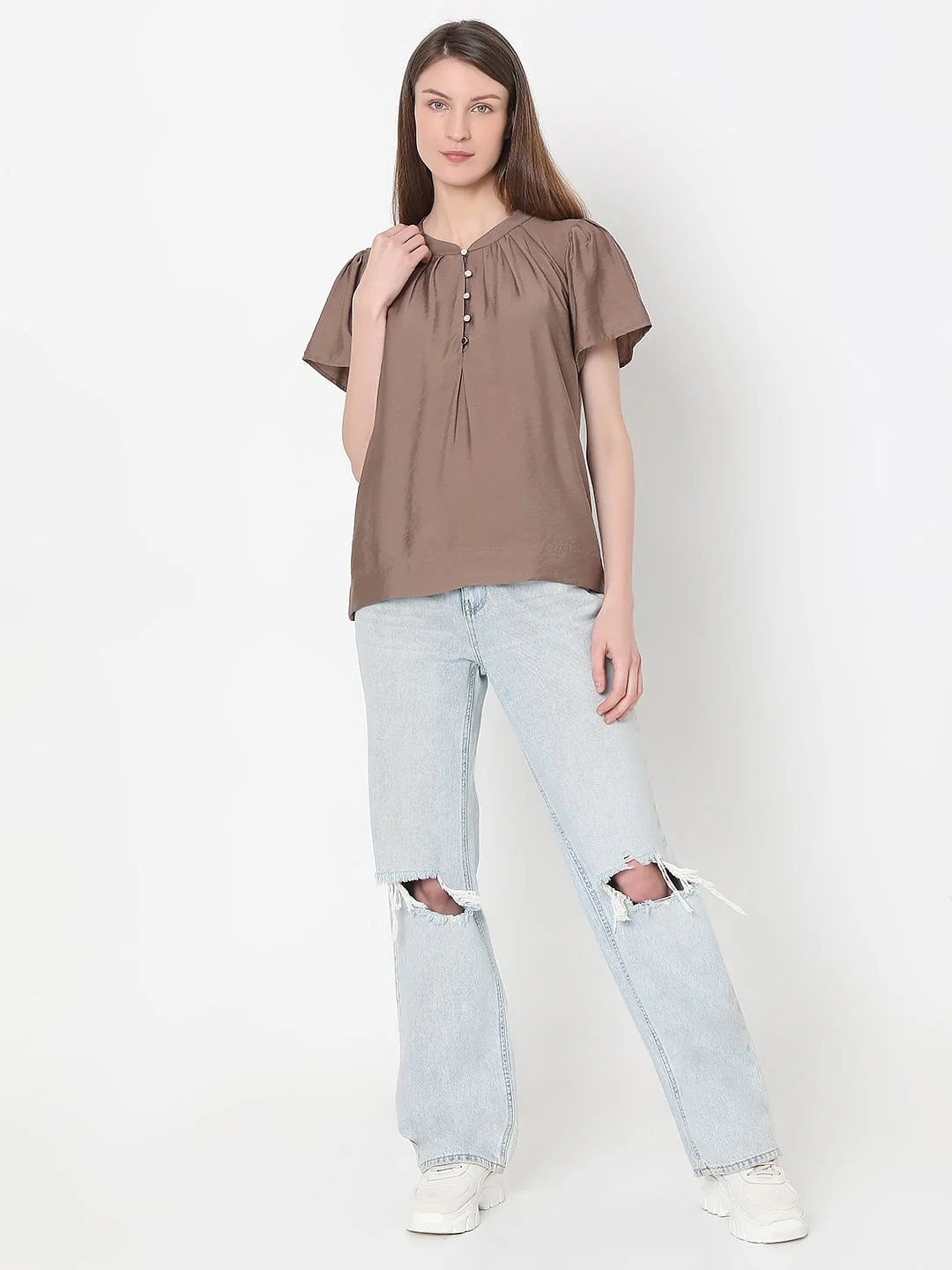 Brown Short Sleeves Top - Image 5