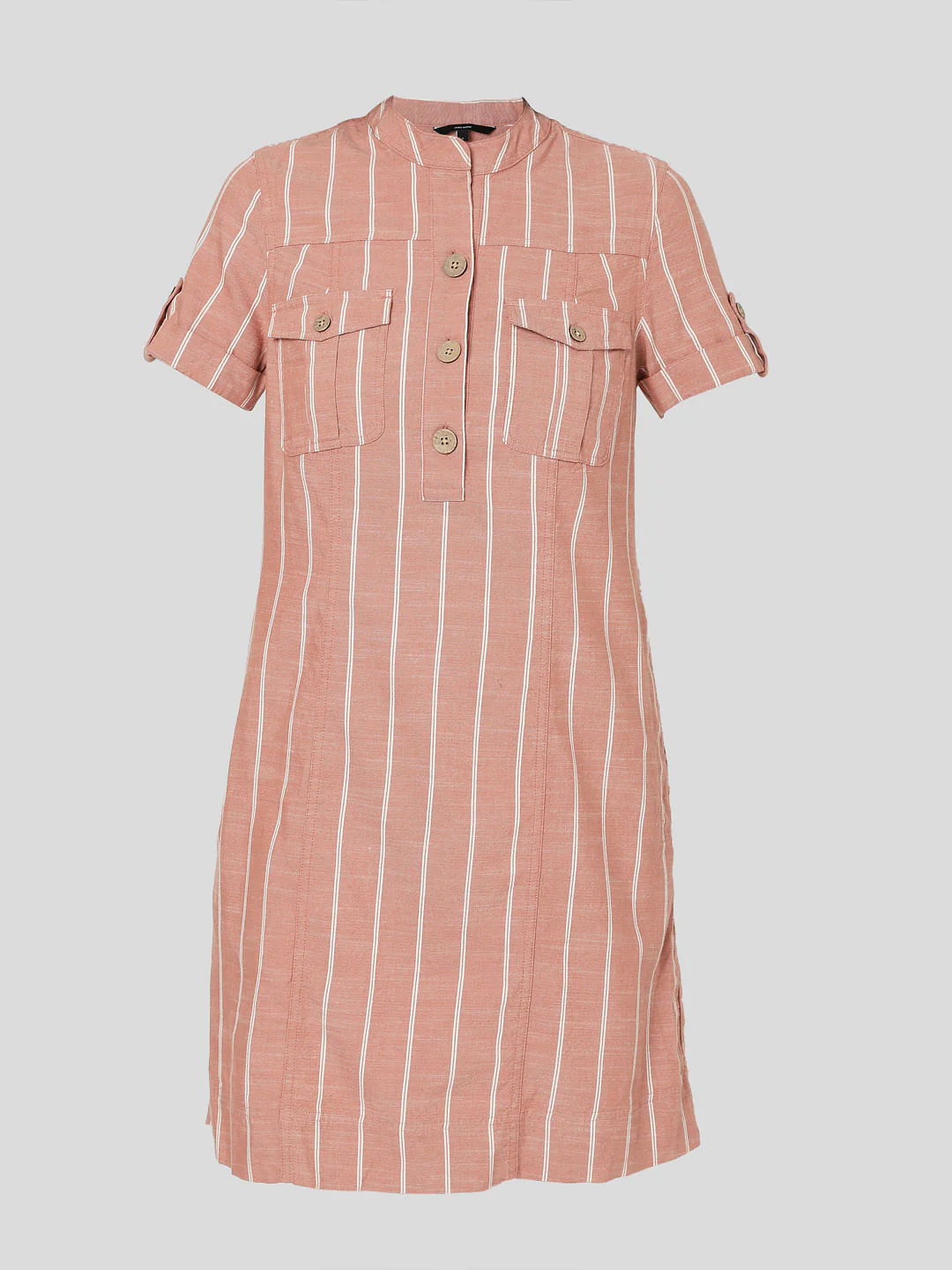 Pink Striped Shirt Dress - Image 7