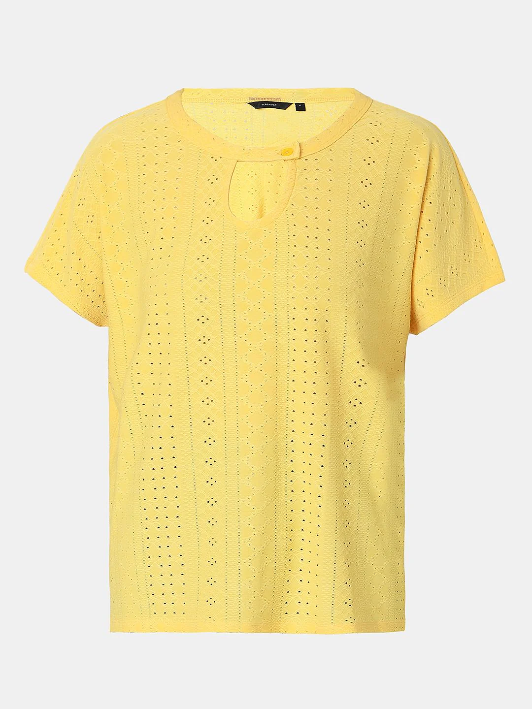 Yellow Schiffli Detail Top - Image 7