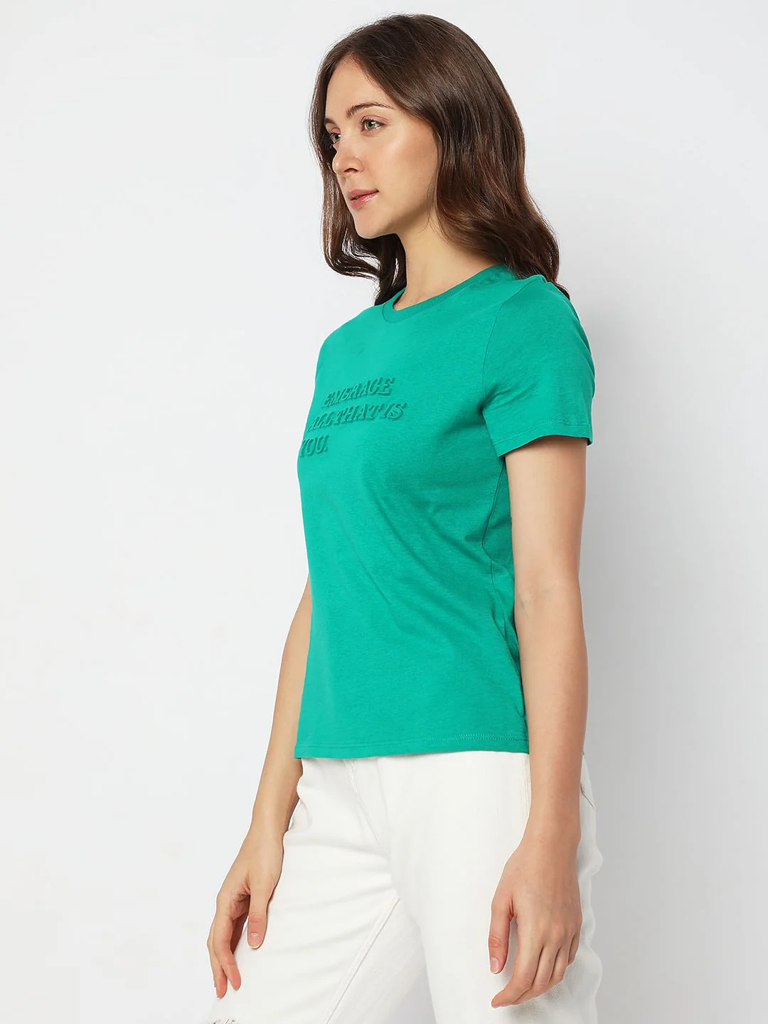 Green Text Embossed T-Shirt - Image 3