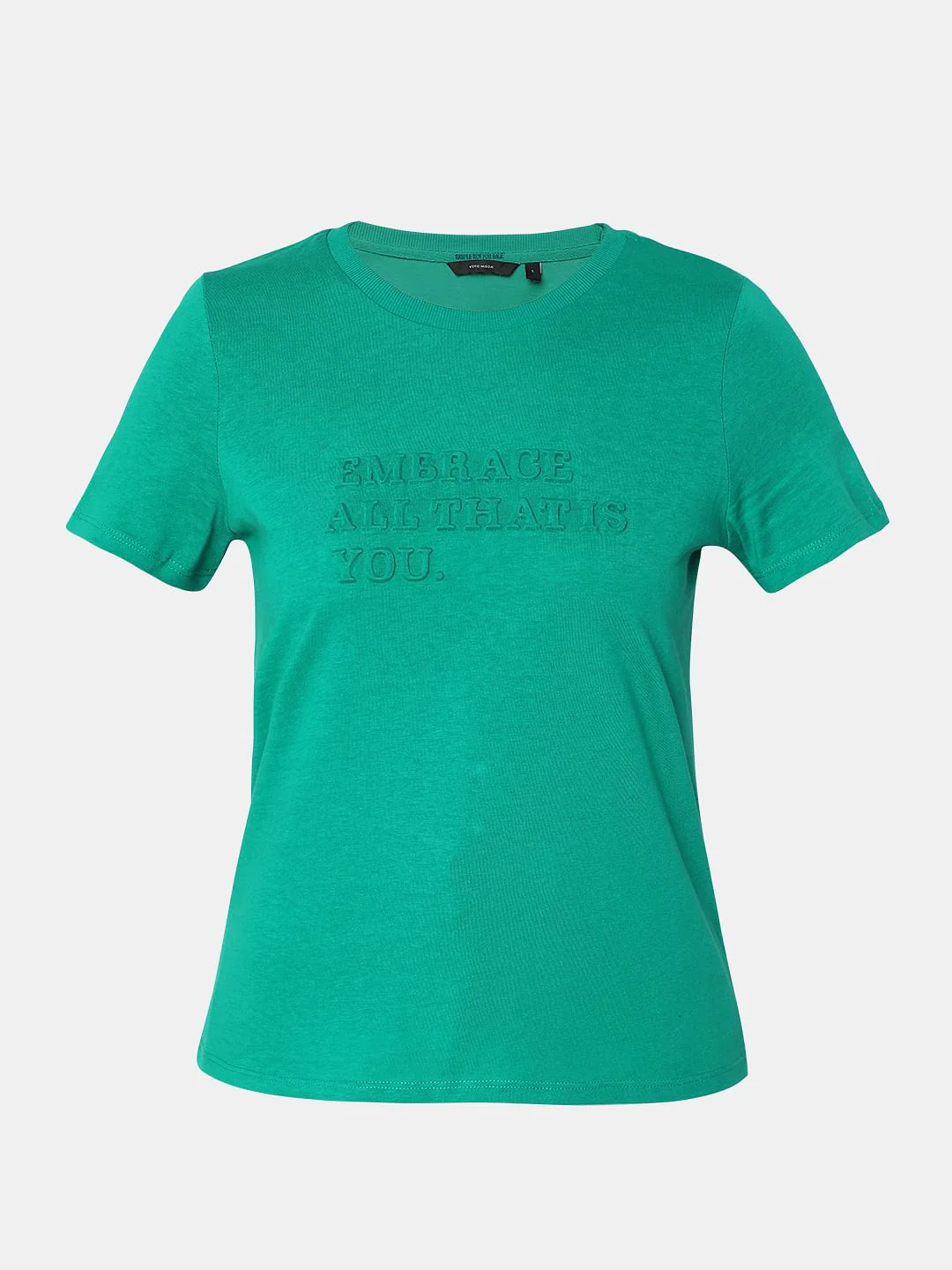 Green Text Embossed T-Shirt - Image 7
