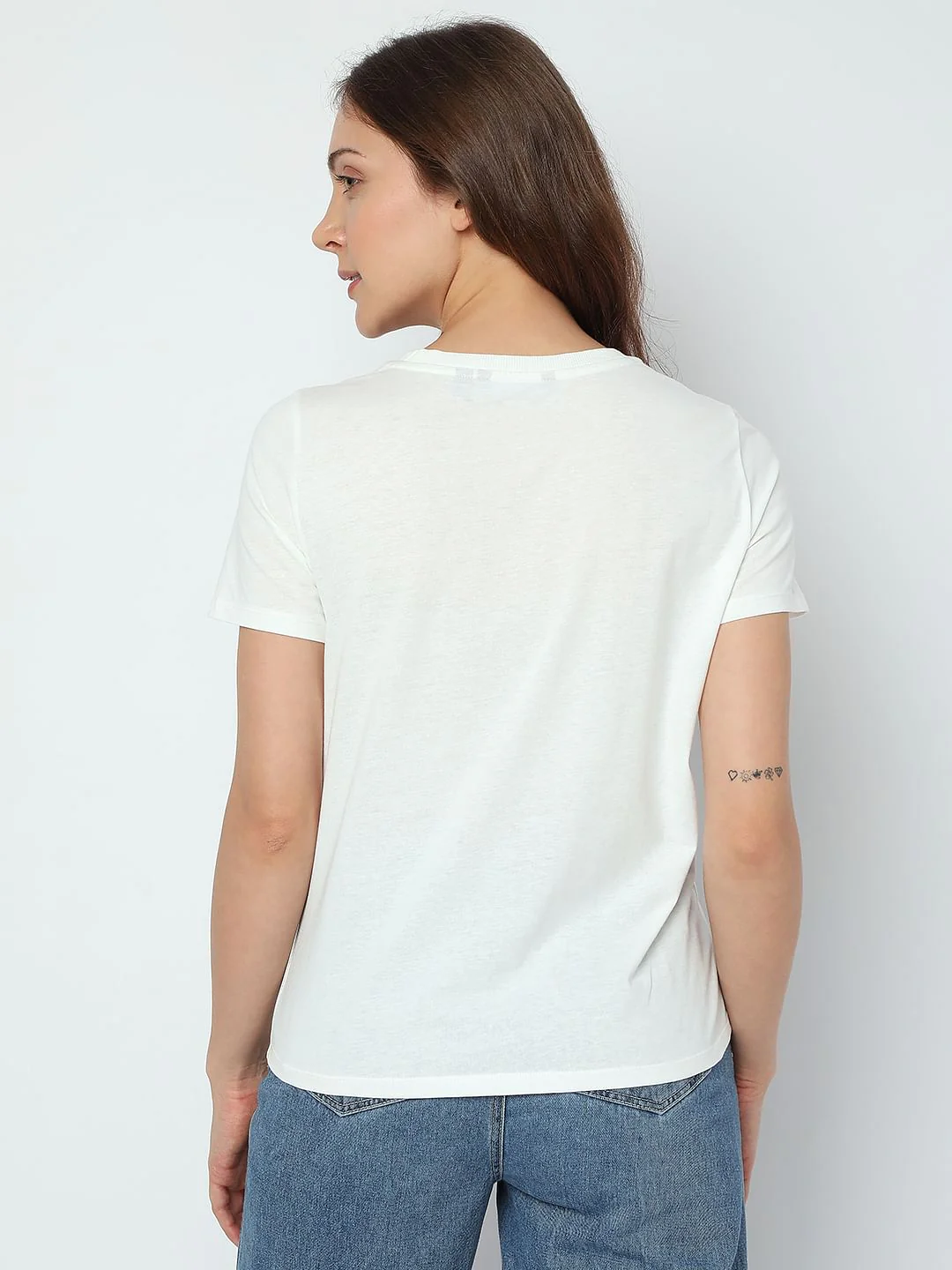 White Text Embossed T-Shirt - Image 4