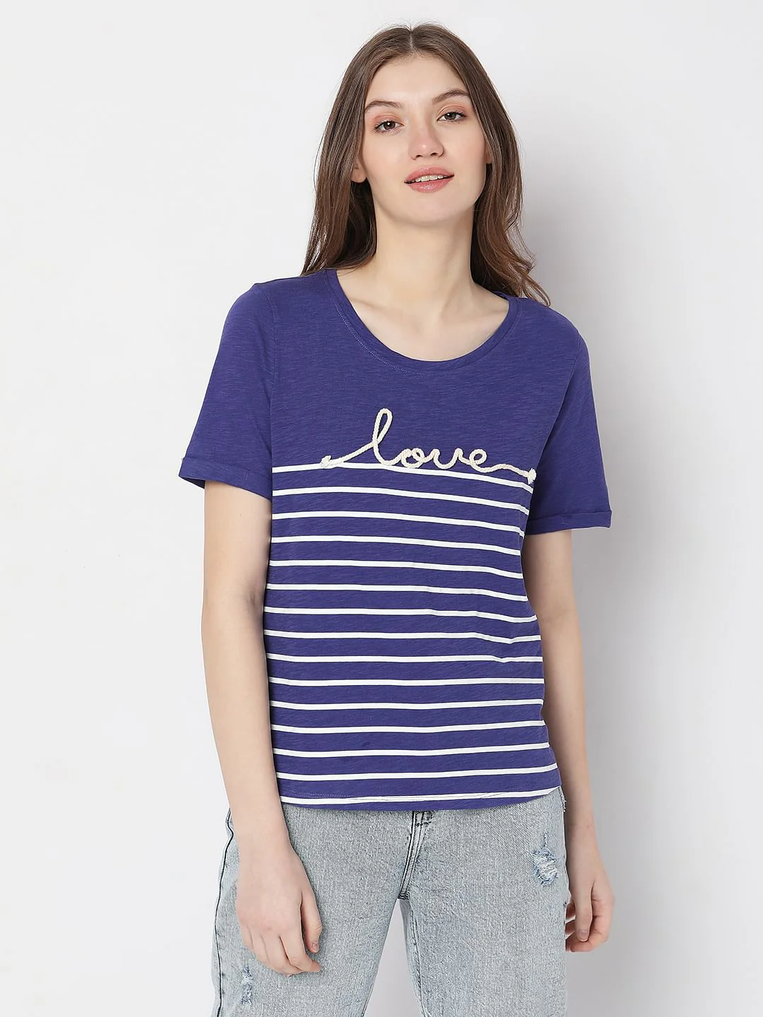 Blue Embroidered T-Shirt - Image 2