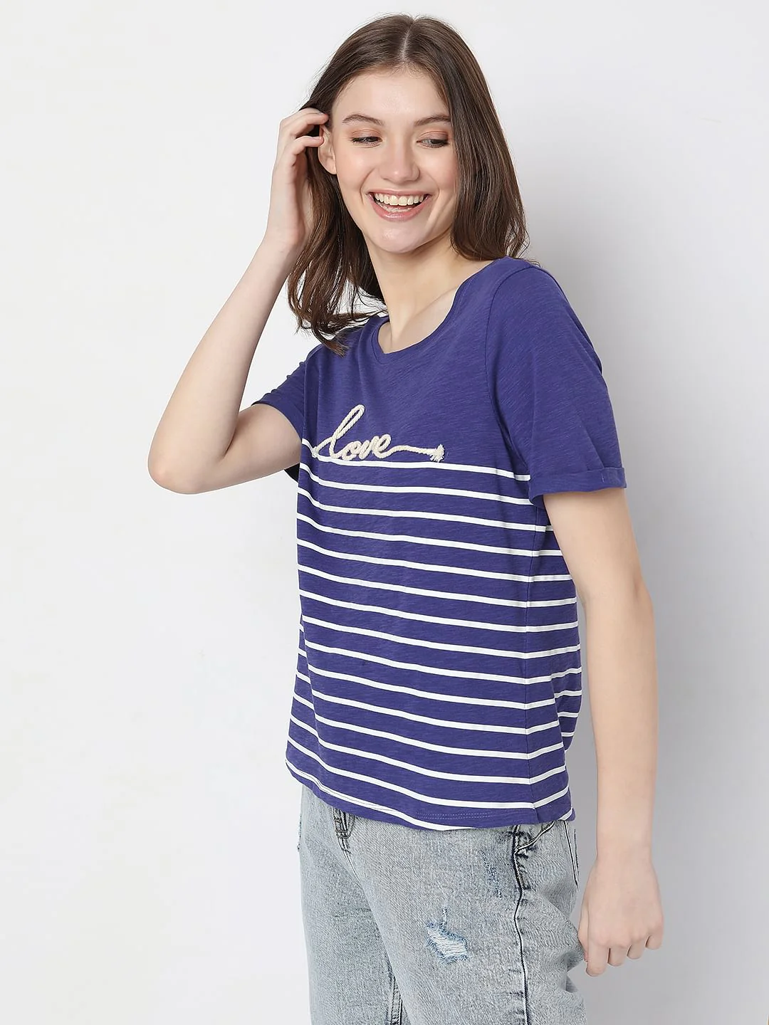 Blue Embroidered T-Shirt - Image 3