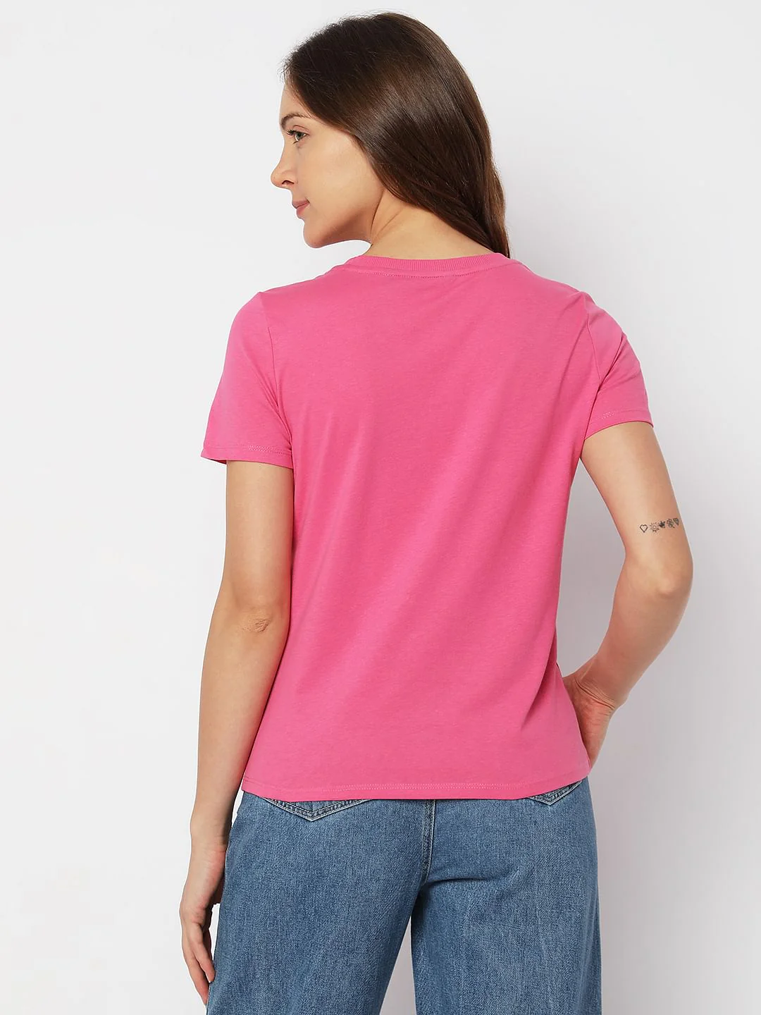 Pink Text Print T-Shirt - Image 4