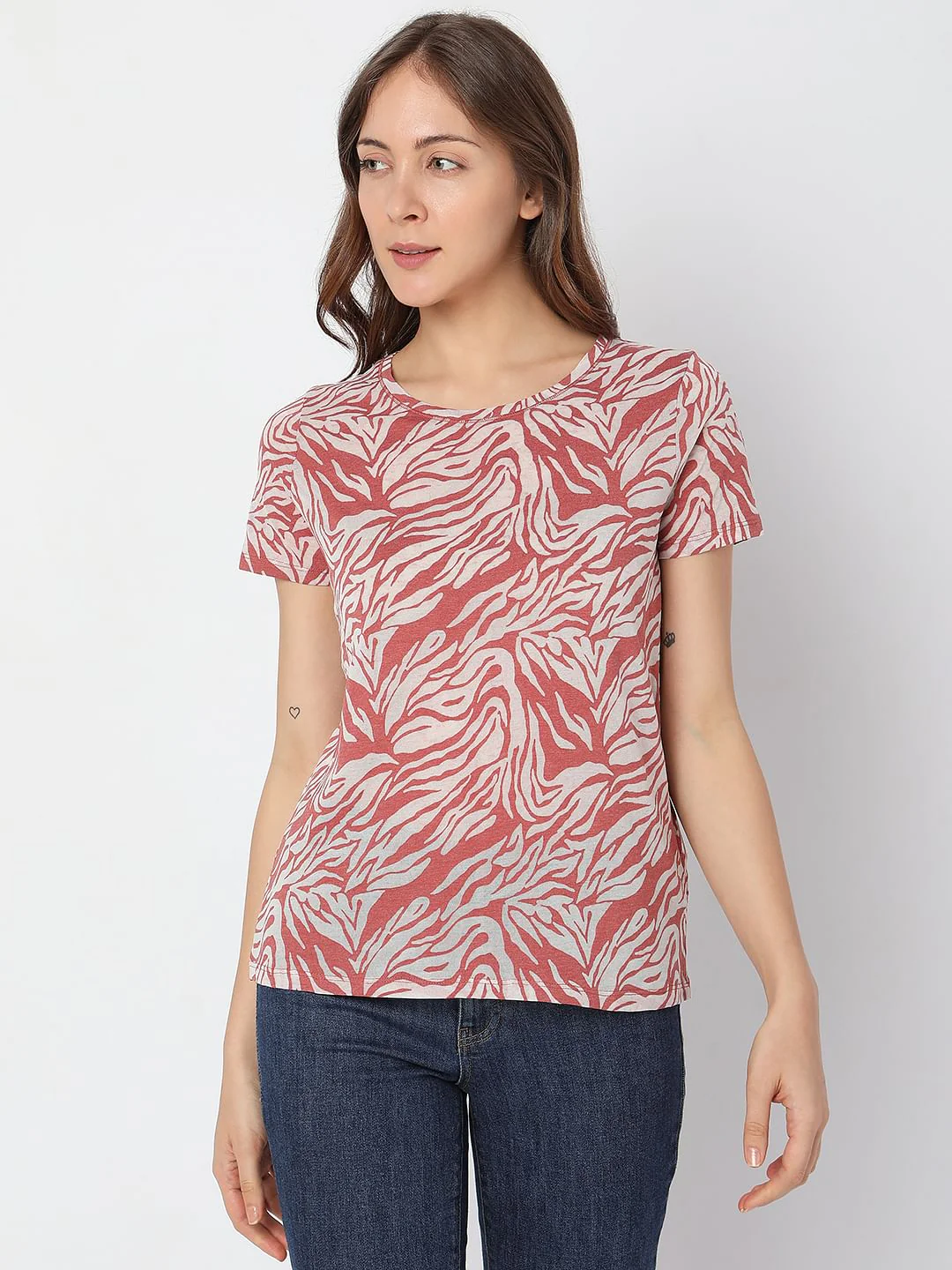 Peach Printed T-Shirt - Image 2