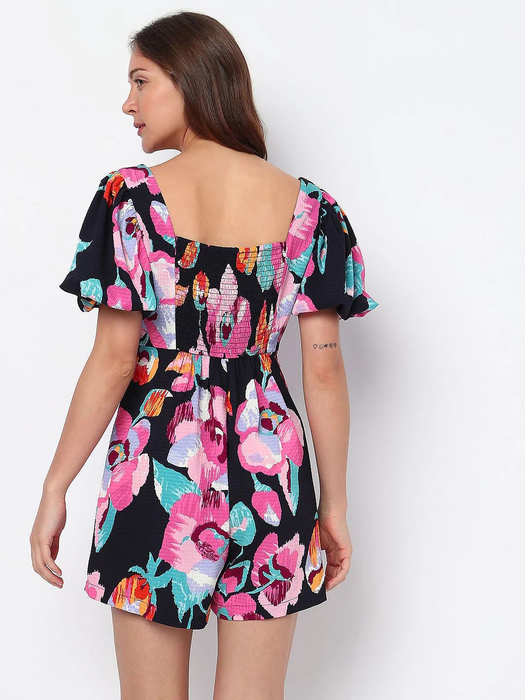 Black Floral Playsuit - Image 4