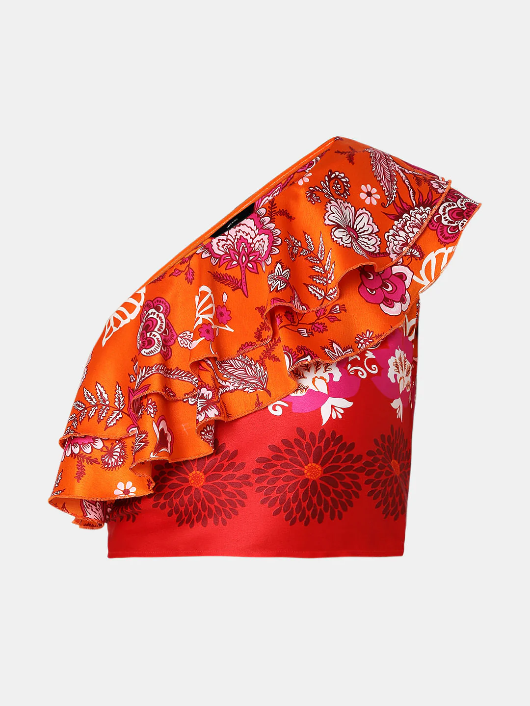 Orange Floral One-Shoulder Co-Ord Top - Image 7