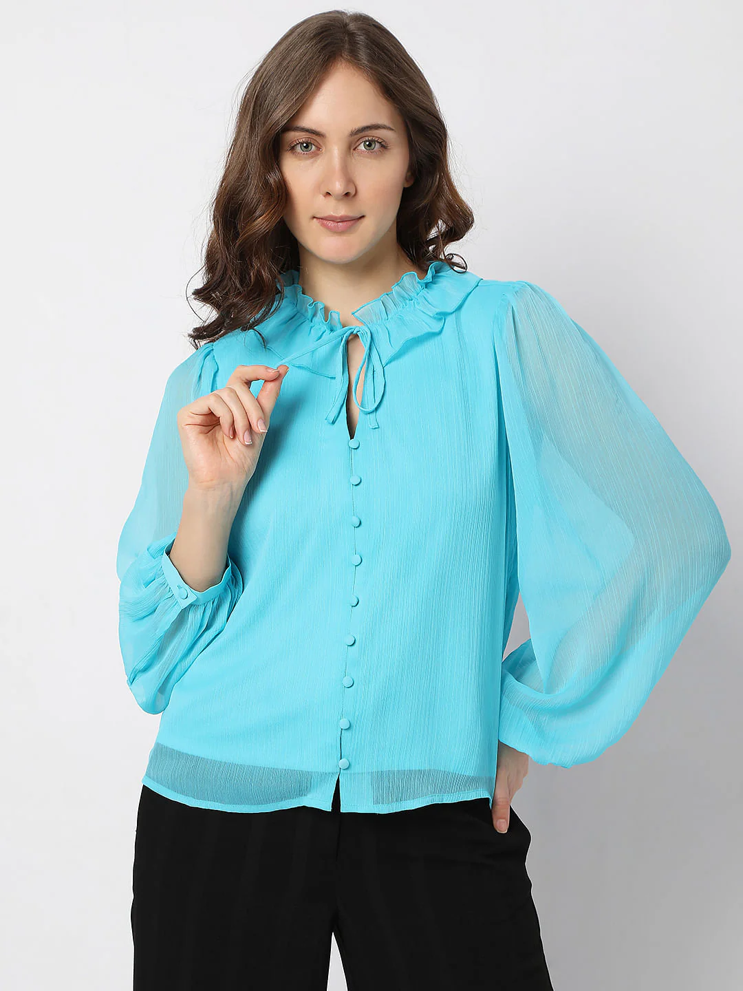Light Blue Sheer Top - Image 2