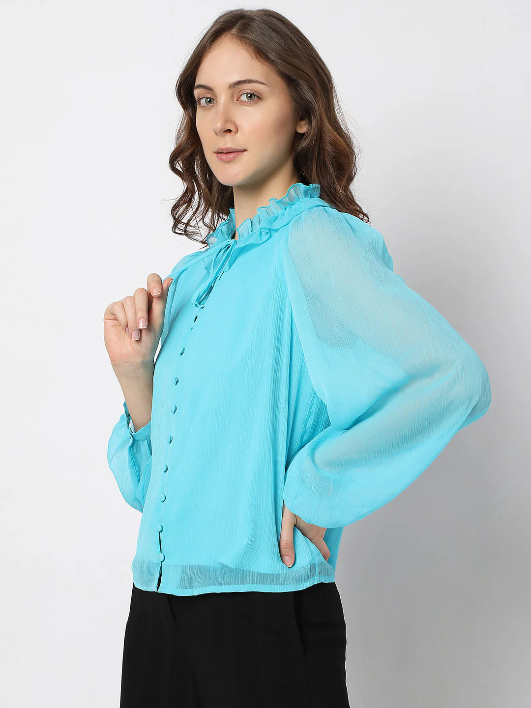 Light Blue Sheer Top - Image 3
