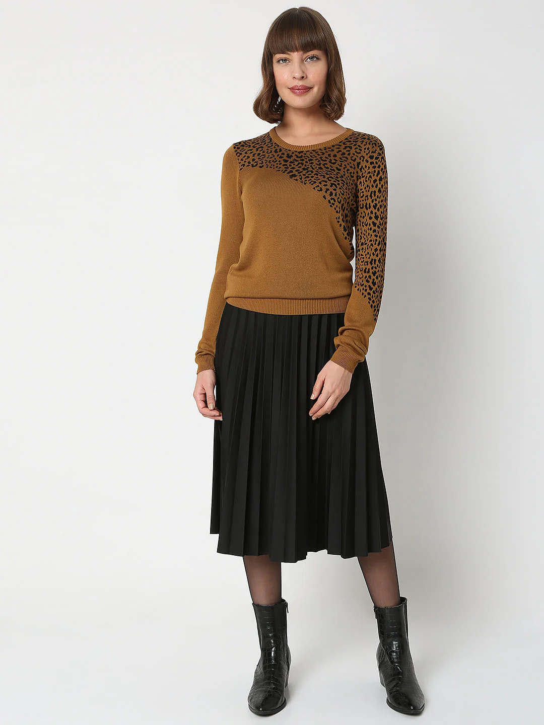 Brown Animal Print Pullover - Image 5