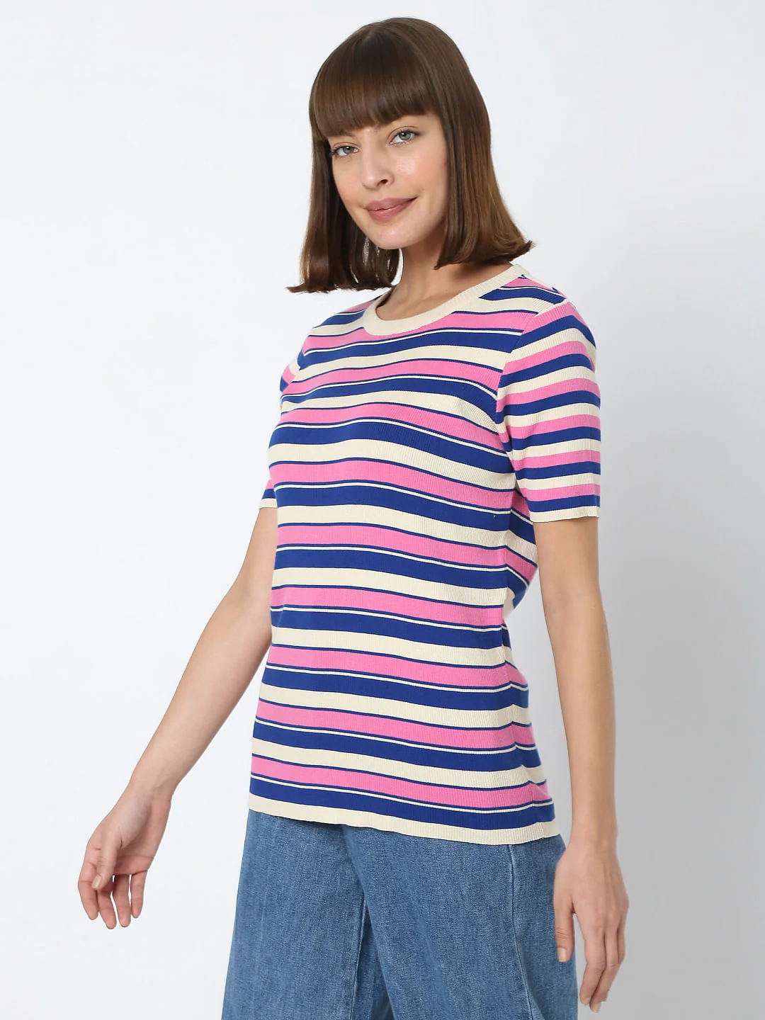 Pink Striped Knit Top - Image 3