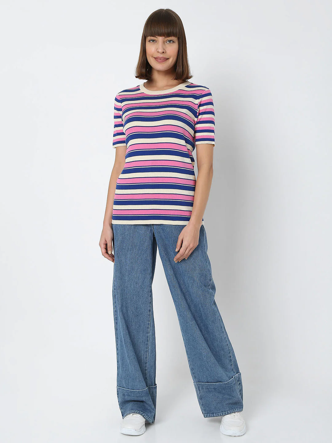 Pink Striped Knit Top - Image 5