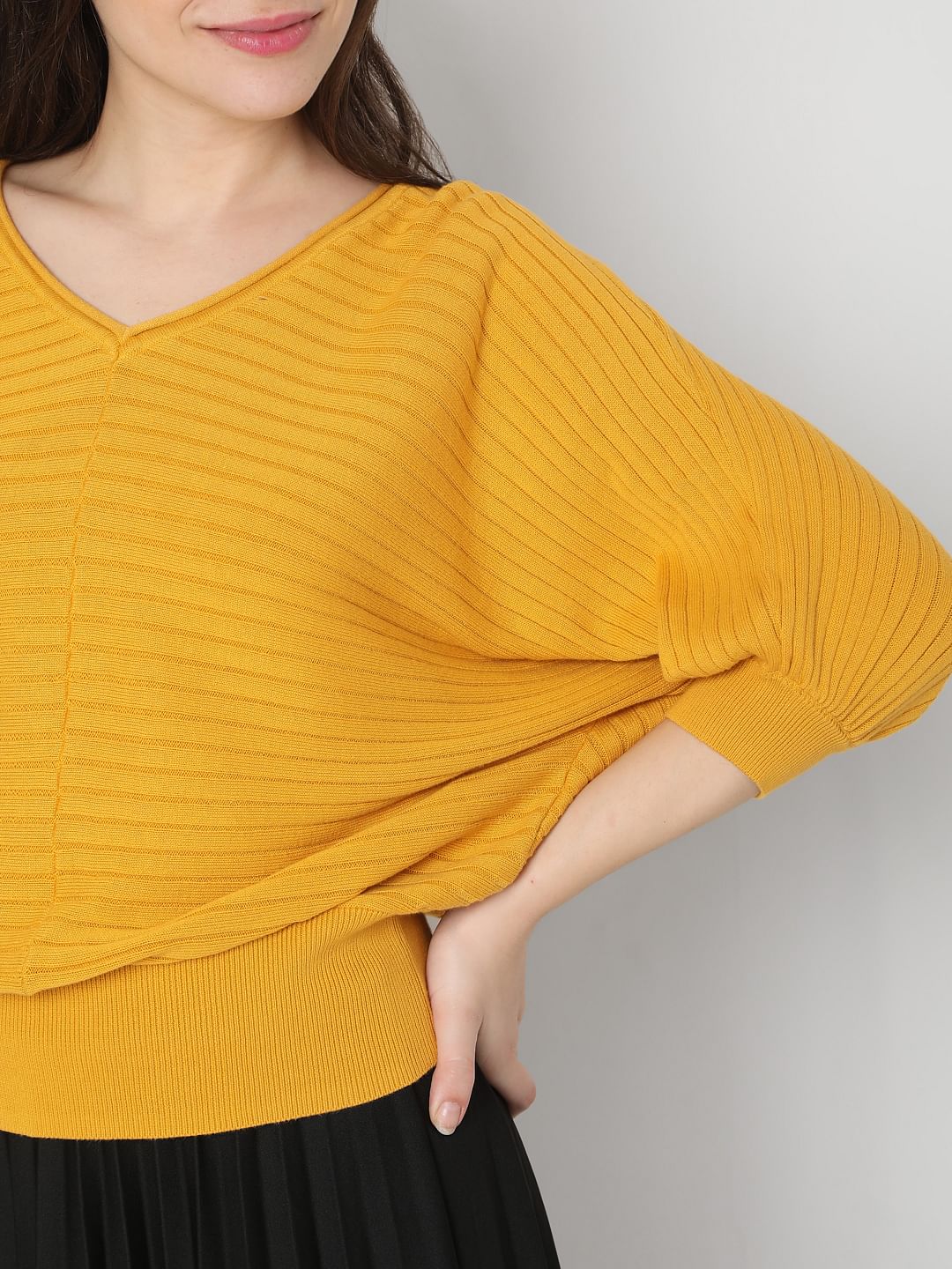 Yellow Dolman Sleeve Knit Top - Image 6