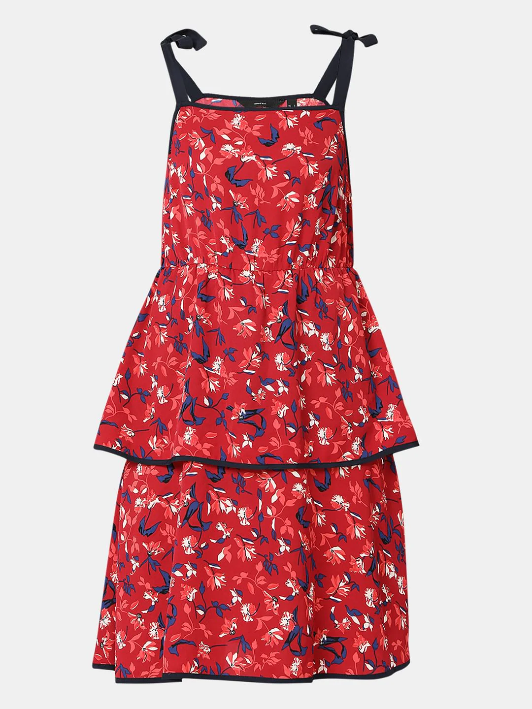 Red Floral Midi Dress - Image 7