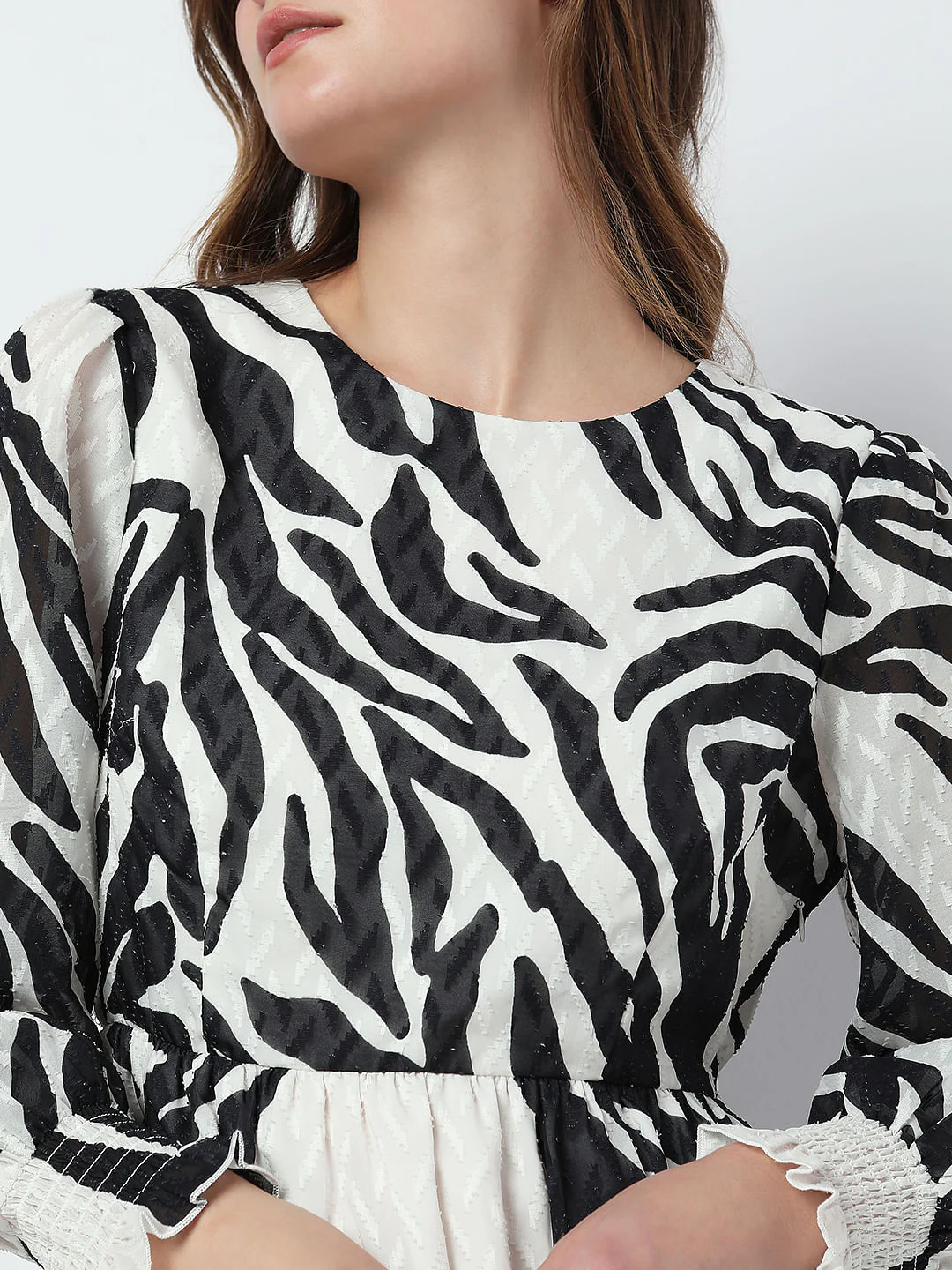 Black Printed Midi Dress - Image 5
