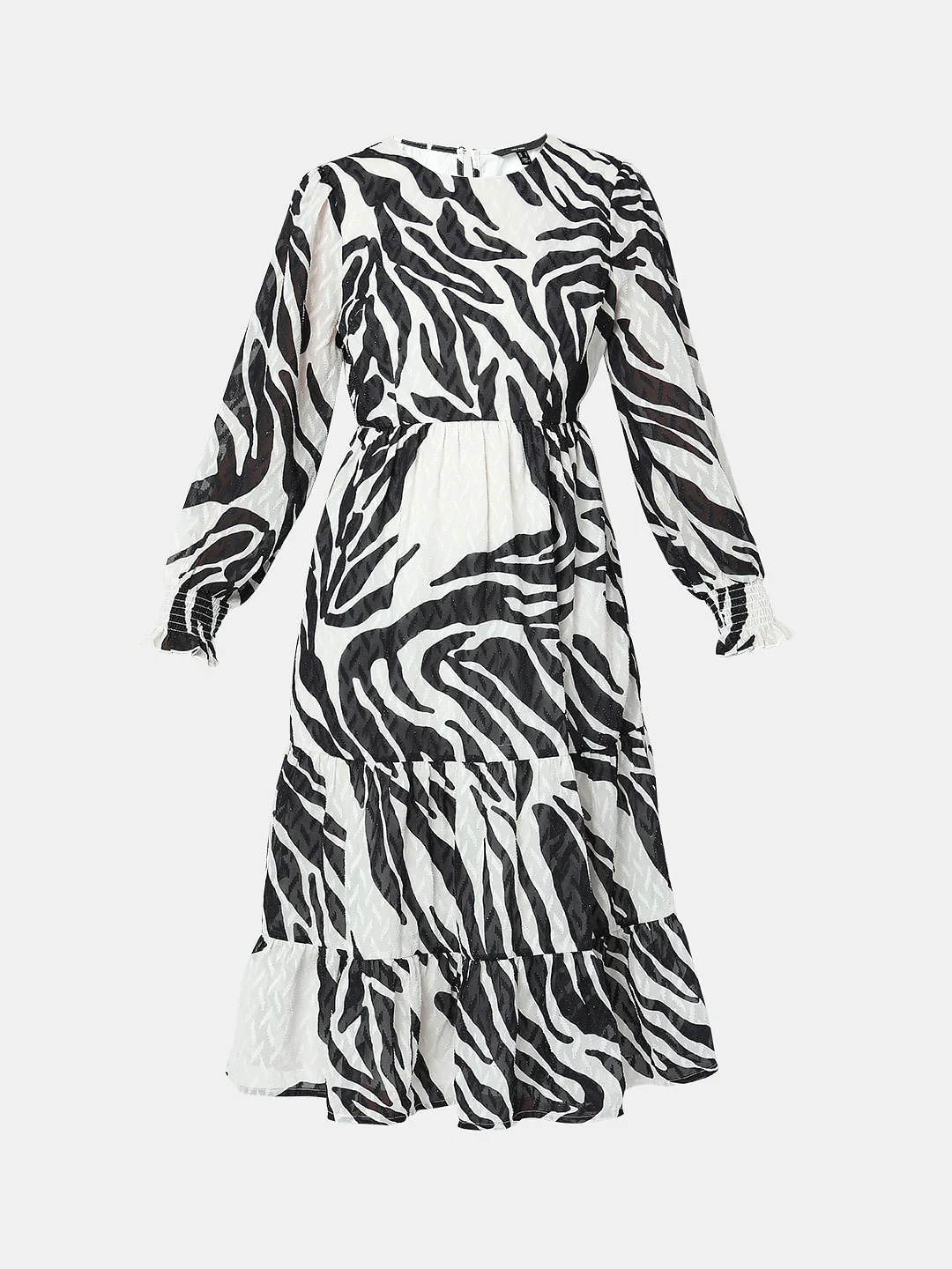 Black Printed Midi Dress - Image 6