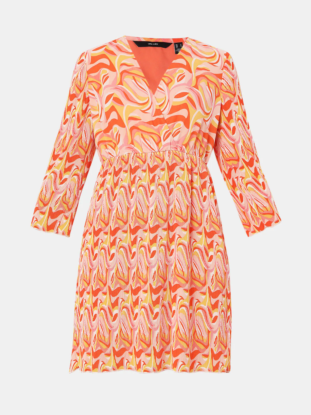 Orange Abstract Print Mini Dress - Image 7