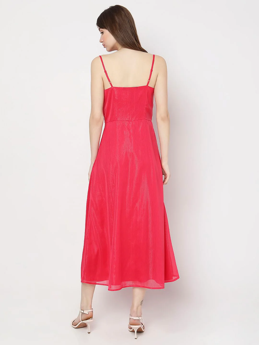Red Cowl Neck Maxi Dress - Image 4